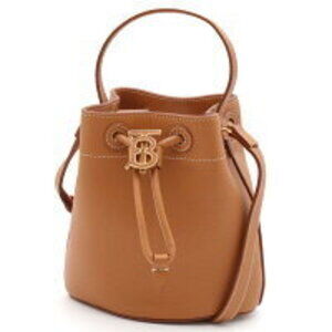 Burberry Bucket Bag Shoulder Handbag Russet Brown DRAWSTRING
